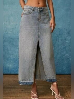 BDG Urban Outfitters Mandi Denim Maxi Split Skirt Sz S Petite